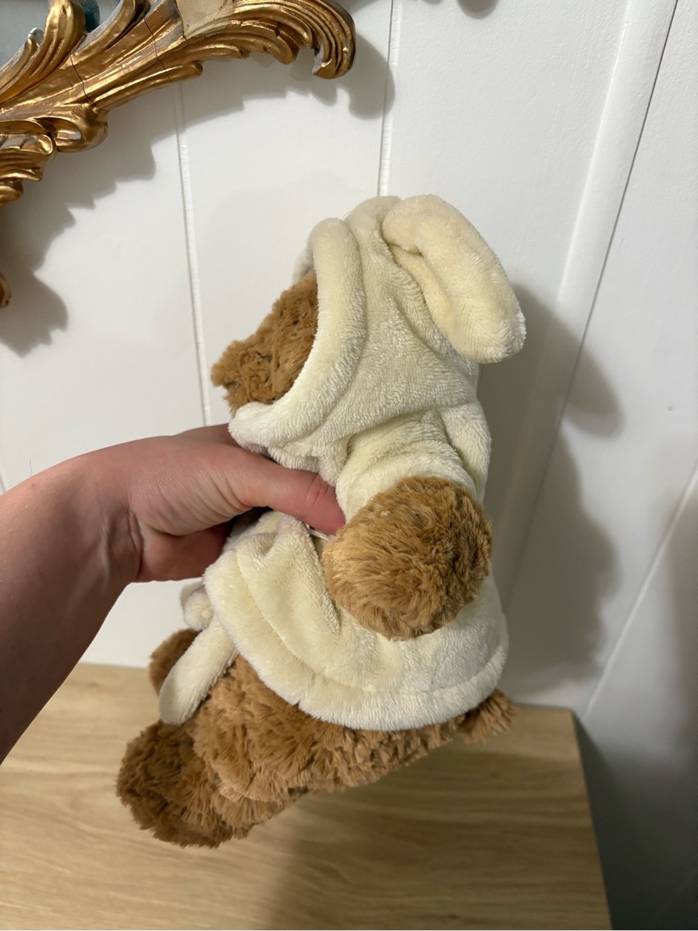 Jellycat Bartholomew Brown Bear in Cream Hooded Bathrobe Plush - Picture 9 of 10
